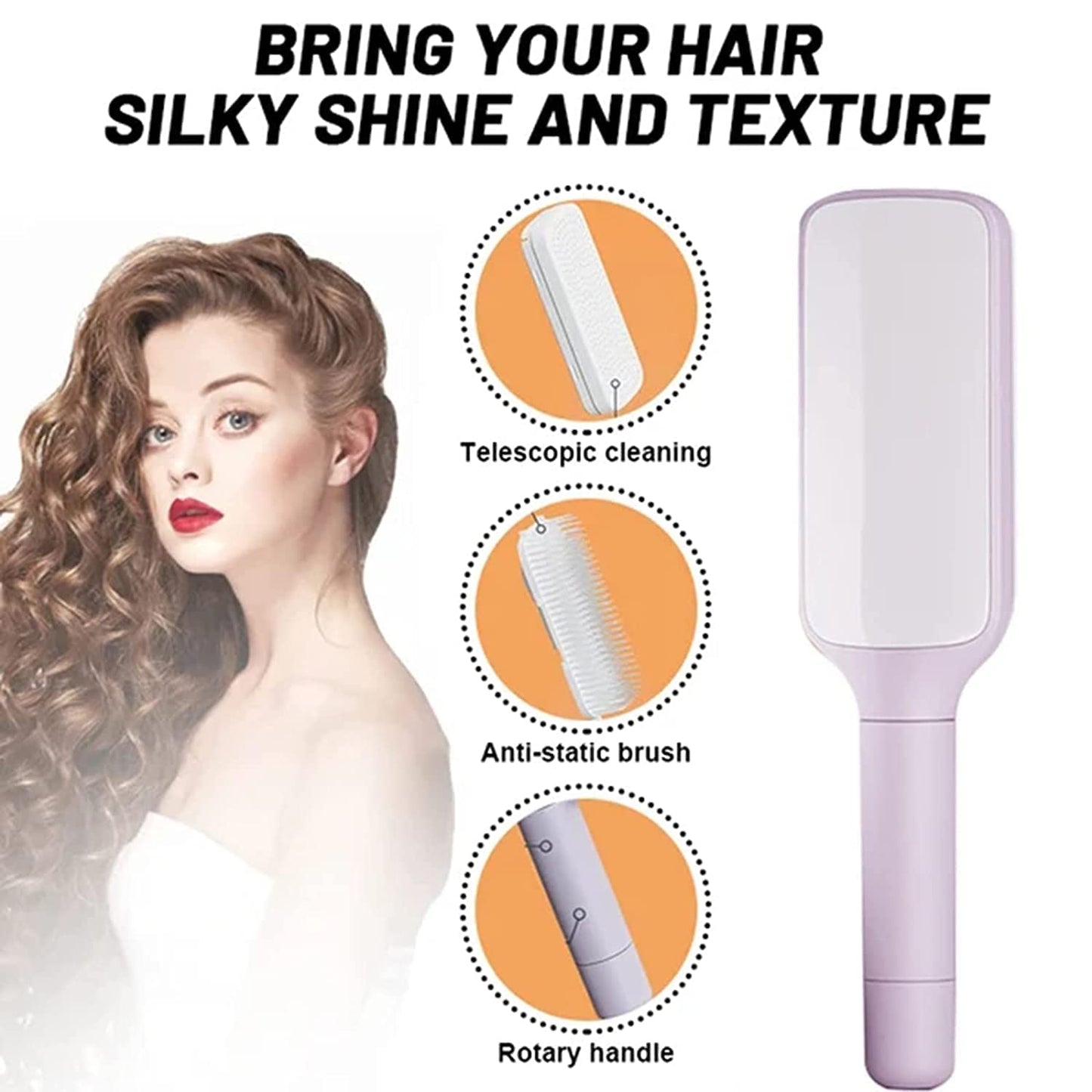 4 In 1 Self Cleaning Hair Brush