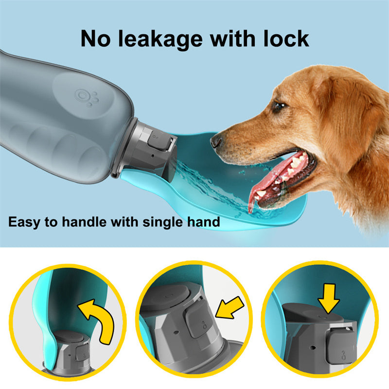 800Ml Dogs Water Bottle Portable High Capacity Leakproof Pet Foldable Drinking Bowl Golden Retriever Outdoor Walking Supplies Pet Products