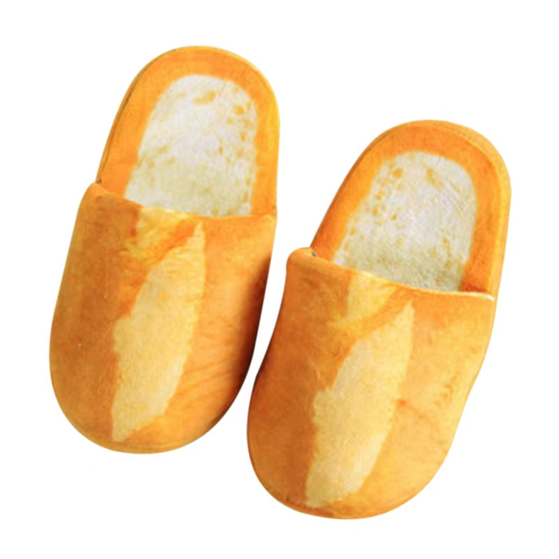 Simulation Bread Cotton Slippers Winter Home Soft Bottom Non-Slip Plush Warm Cotton Slippers