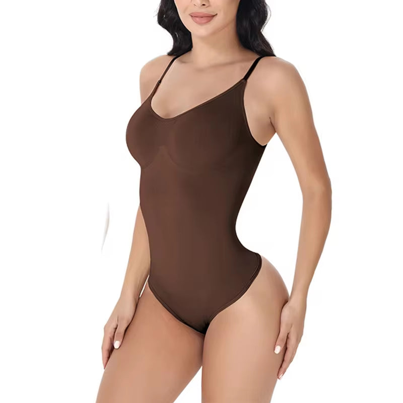  V Neck  Strap Bodysuit 