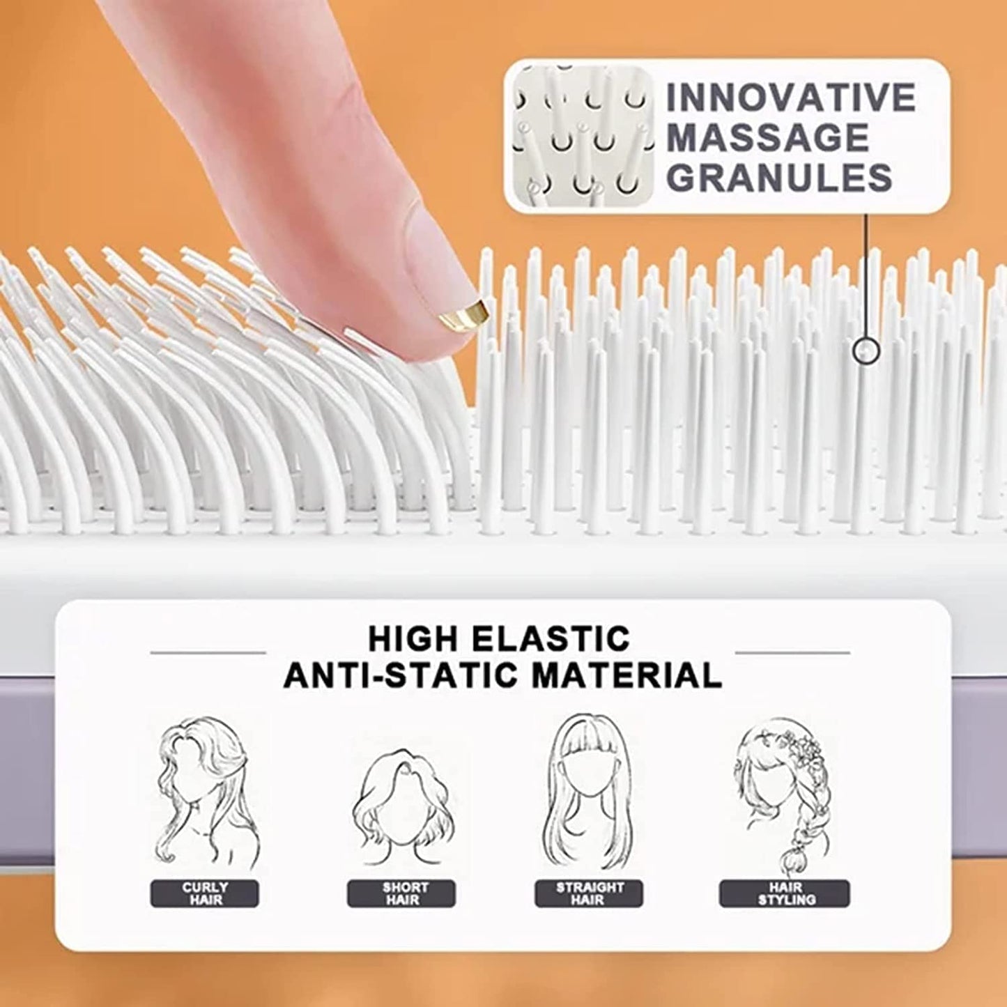 4 In 1 Self Cleaning Hair Brush