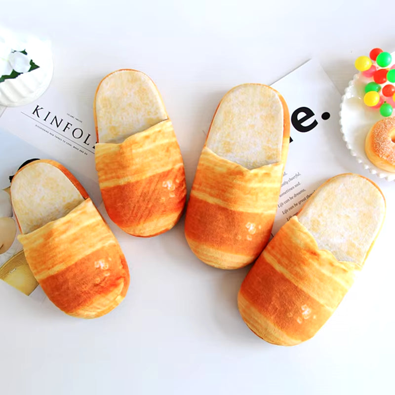 Simulation Bread Cotton Slippers Winter Home Soft Bottom Non-Slip Plush Warm Cotton Slippers